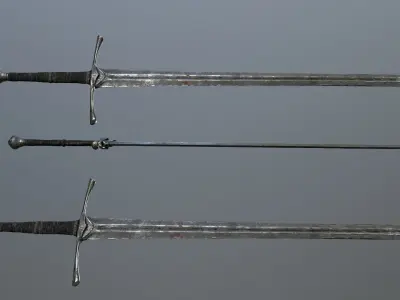 Ruin set Low-poly 3D model