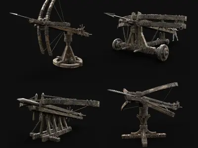 BALLISTA HARPOON LAUNCHER MEDIEVAL SIEGE ENGINE PACK COLLECTION