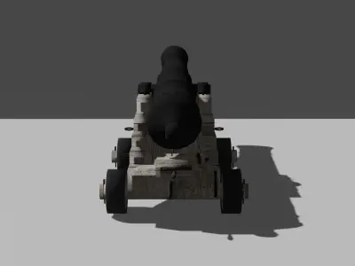 Pirate Ship Cannon Low-poly 3D model