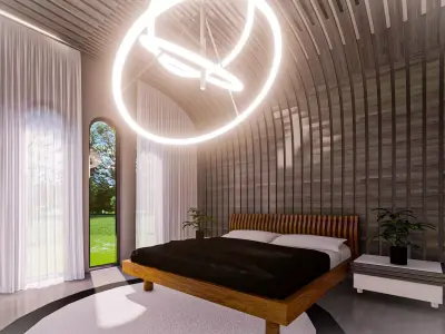 Interior bedroom Low-poly 3D model