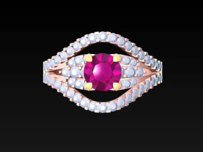 Diamond Ring - Womens Rings - N452 3D print model