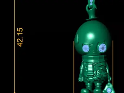 Golden Little Guardian Pendant   Cute Character Jewelry 3D print model