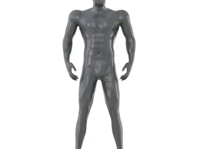 Gray abstract male mannequin sport figure 85 3D model