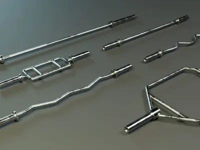 Training Bar Set PBR Low-poly 3D model