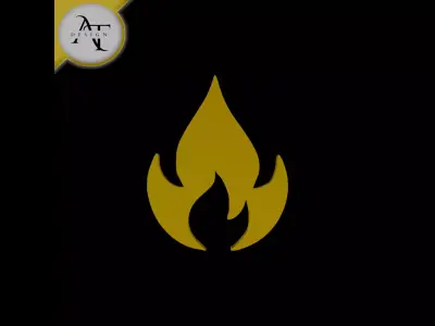 Simple Flame Symbol - 2D Art Free 3D print model shop