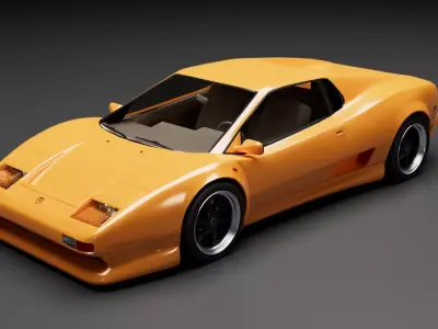 Mid 90s supercar Low-poly 3D model