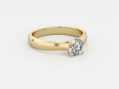 Round Diamond Engagement Ring 3D print model