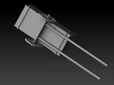 Wooden Vagon Cart  Low-poly 3D model