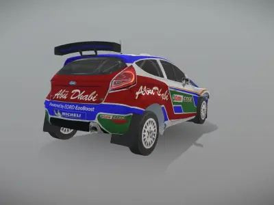 Rally Car Low-poly 3D model