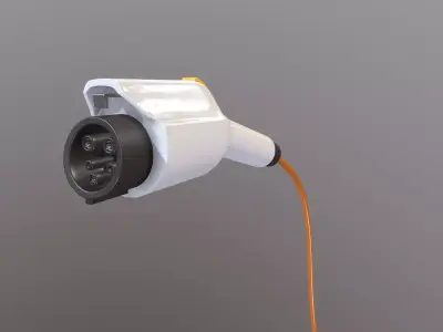 Electric car charging plug Low-poly 3D model