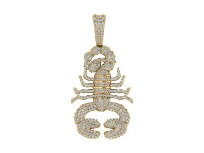 Luxury Scorpion Diamond Pendant 3D print model