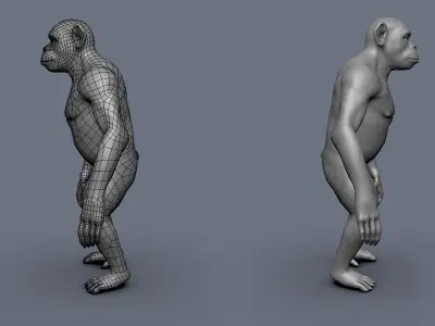 Chimp BaseMesh Low-poly 3D model