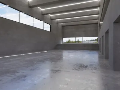 Hall Interior 1 Low-poly 3D model