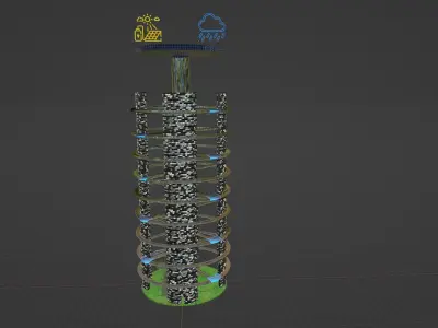 Skyscraper of the future on self-sustainment 3D model