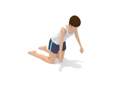 Camel Yoga Exercise Woman Animation Low-poly 3D model