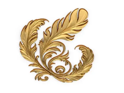 feather decor set wall panel 11 3D model