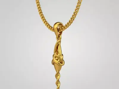 animal pendant charm - one inch pendant 3D print model