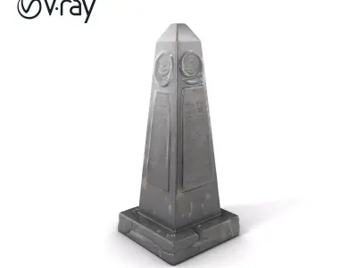 Ancient Stone Obelisk with Inscriptions Model Pack Low-poly 3D model