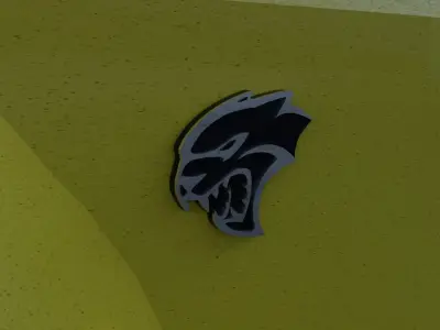 Dodge Challenger SRT Hellcat Widebody 2018 Low-poly 3D model