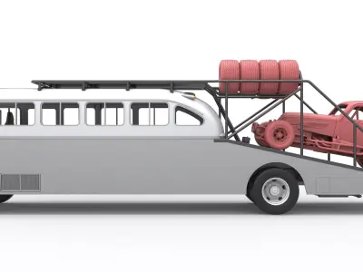 Vintage Transporter truck for Race car Version 8 Scale 1 to 25 3D print model