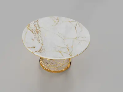 Round table marble and metal 3D model