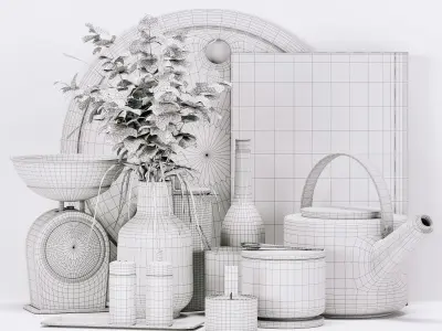 Kitchen Decorative Set 075 3D model