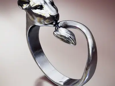ring female lioness 3D print model