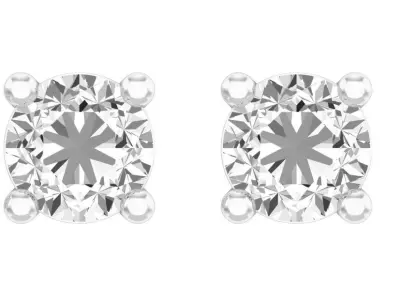 Single diamond earrings for woman 3D print model