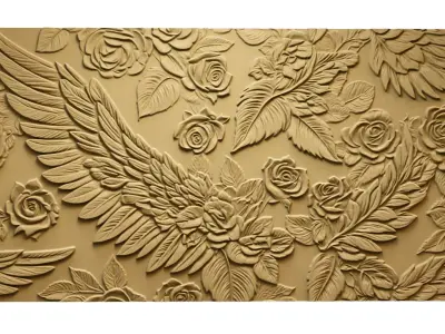 modern panel wall decor set relief stl mural CNC 282  3D model