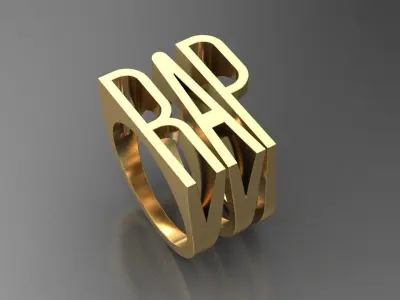 alphabet letter ring Collection 3D Model Pack