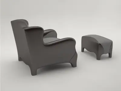 Pro - Promemoria Club Armchair and bench 3D model