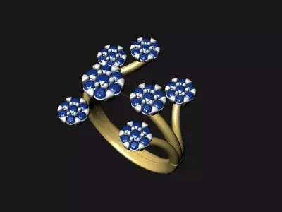 luxurious cocktail ring 3D print model