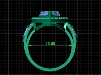 STL 3DM Print Ready Women Diamond Ring Lightweight Printable  3D print model 99