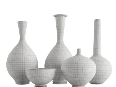 Ceramic Vases Set 2 by Berndt Friberg 3D model