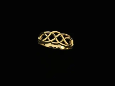 model8 celtic knot ring gold 3D print model