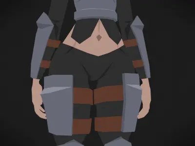 Colorly - Knight Girl - Game Ready - Rigged - Customizable Low-poly 3D model