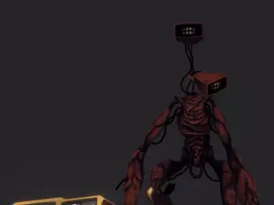 Siren Head on a car Free low-poly 3D model