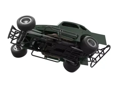 Vintage Dirt Modified stock car while turning Scale 1 to 25 3D print model