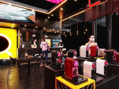 Exhibit design pavilion 3D model Low-poly 3D model