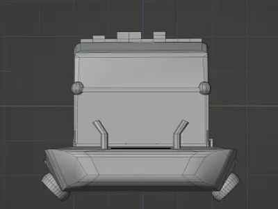 Futuristic space car Low-poly 3D model