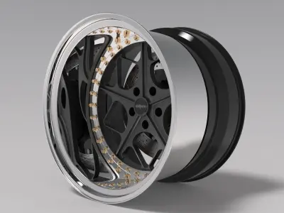 Rotiform LGB  3 piece conts wheels Low-poly 3D model