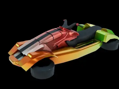 Jetski car concept Low-poly 3D model