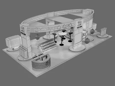  Booth Exhibition Stand a72 3D model