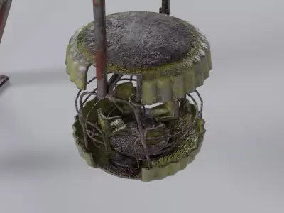 Old Ferris Wheel Low-poly 3D model