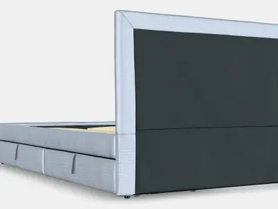 GLADSTAD Upholstered bed 2 storage boxes 1 Low-poly 3D model