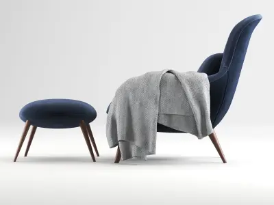 ArmChair Fredericia Swoon Lounge 3D model