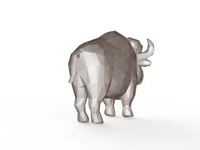 Bull Low Poly  Low-poly 3D model