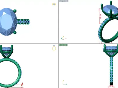 oval solitaire ring  3D print model