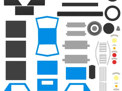 Low Poly Small Hatchback Low-poly 3D model