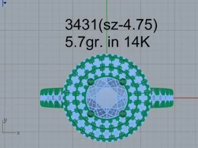 Round Halo Ring 3431 3D print model
